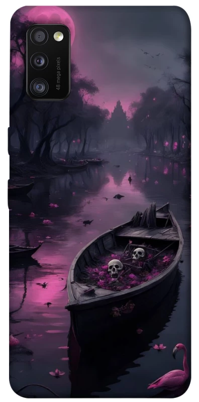 Чохол на Samsung Galaxy A41 Boat and flamingo фото 1 з 1