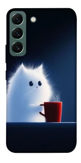 Чехол на Samsung Galaxy S22 Чехол кот с кофе фото 1 из 1