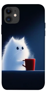 Чехол на Apple iPhone 11 (6.1") Чехол кот с кофе фото 1 из 1