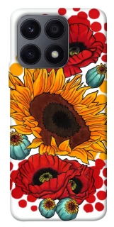 Чехол на Huawei Honor X8a Подсолнечники и маки фото 1 из 1