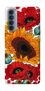 Чохол на Oppo Reno 4 Pro Соняшники та маки фото 1 з 1