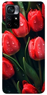 Чохол на Xiaomi Poco M4 Pro 5G Червоні тюльпани фото 1 з 1