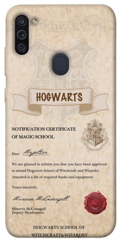 Чехол на Samsung Galaxy M11 The Hogwarts acceptance letter фото 1 из 1