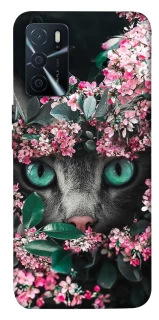 Чохол на Oppo A16s / A16 Кіт в квітах фото 1 з 1
