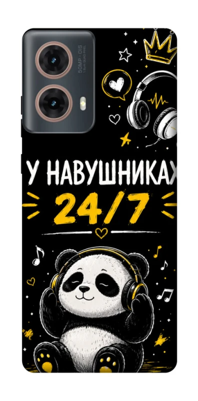 Чехол на Motorola Moto G85 У навушниках 24/7 фото 1 из 1