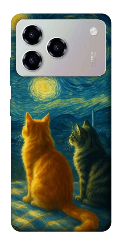 Чохол на ZTE Blade A76 Cats under the stars фото 1 з 1