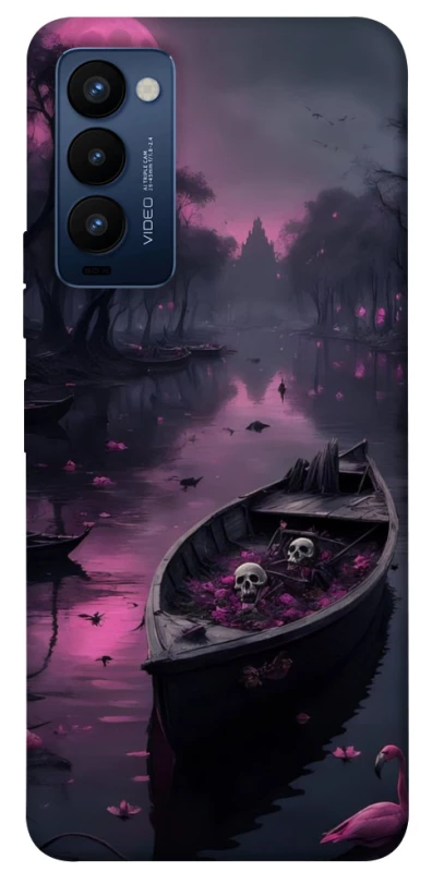 Чохол на TECNO Camon 18 Boat and flamingo фото 1 з 1