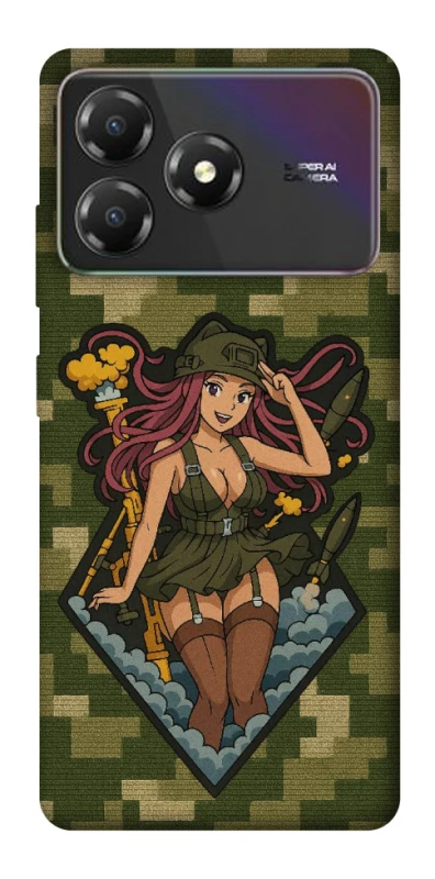 Чохол на ZTE Blade A36 Military Waifu фото 1 з 1
