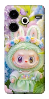Чехол на TECNO Pova 6 Neo (LI6) Labubu & Flowers ver.2 фото 1 из 1