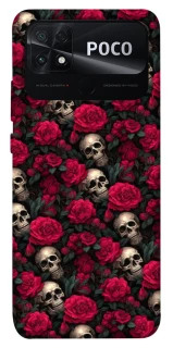 Чехол на Xiaomi Poco C40 Черепа и розы фото 1 из 1