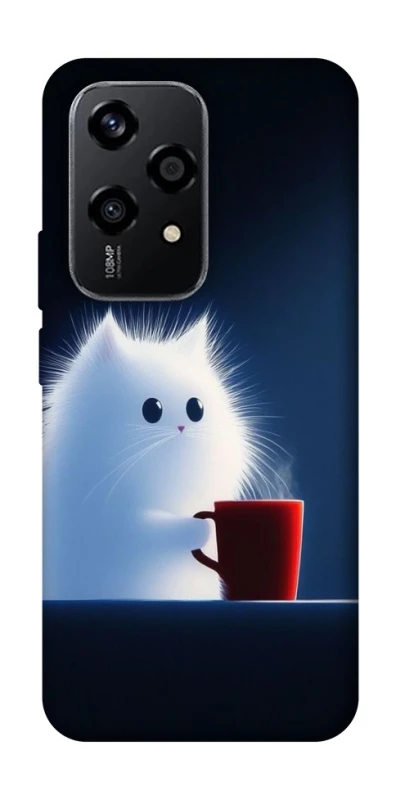 Чехол на Honor 200 Lite Чехол кот с кофе фото 1 из 1