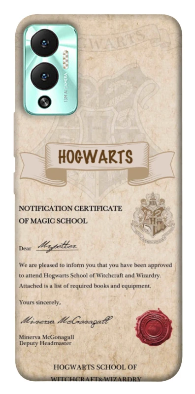 Чехол на Infinix Hot 12 Play The Hogwarts acceptance letter фото 1 из 1
