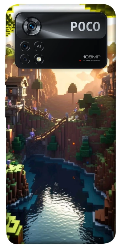 Чохол на Xiaomi Poco X4 Pro 5G Minecraft sunset фото 1 з 1