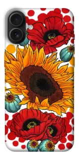 Чехол на Apple iPhone 16 Plus Подсолнечники и маки фото 1 из 1