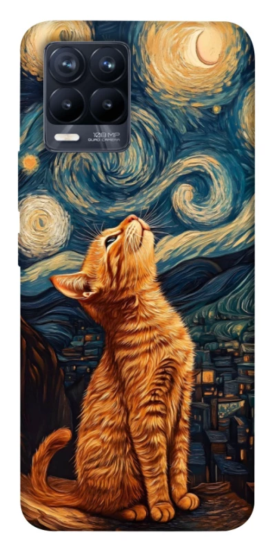 Чохол на Realme 8 van gogh cat фото 1 з 1