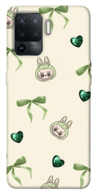 Чохол на Oppo Reno 5 Lite Labubu Green Heart фото 1 з 1