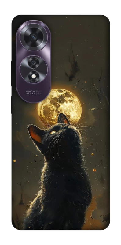 Чохол на Oppo A60 Кіт під місяцем v2 фото 1 з 1