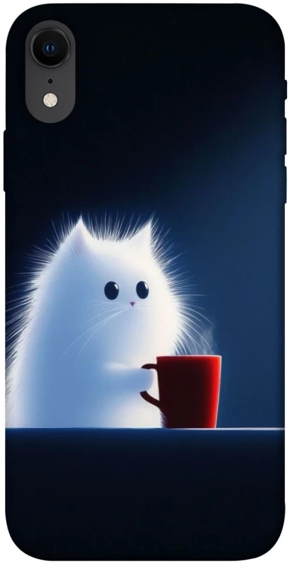Чехол на Apple iPhone XR (6.1") Чехол кот с кофе фото 1 из 1