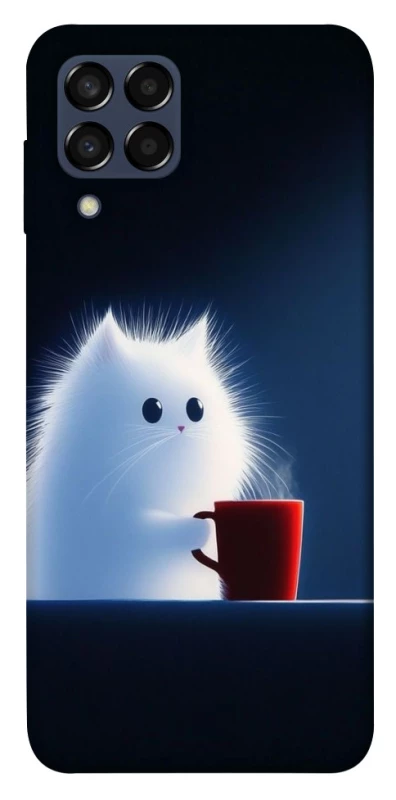 Чехол на Samsung Galaxy M33 5G Чехол кот с кофе фото 1 из 1