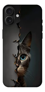 Чехол на Apple iPhone 16 Plus Кот-подглядыватель v2 фото 1 из 1