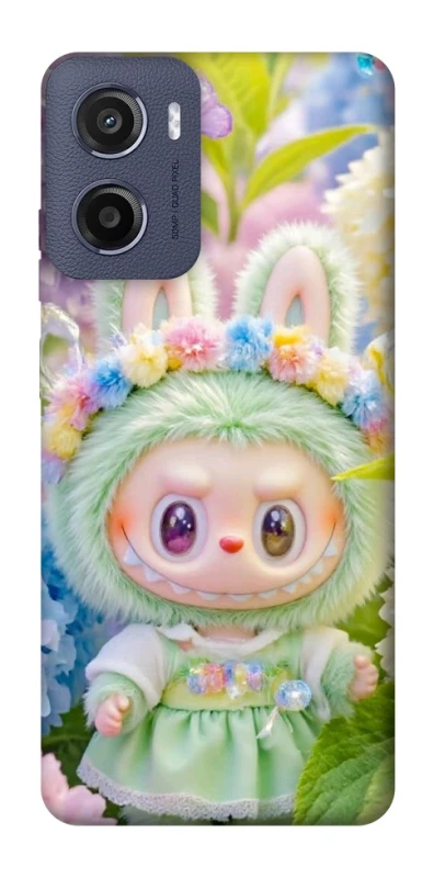 Чохол на Motorola Moto E15 Labubu & Flowers ver.2 фото 1 з 1