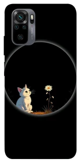 Чехол на Xiaomi Redmi Note 10 / Note 10s Cat and flower фото 1 из 1