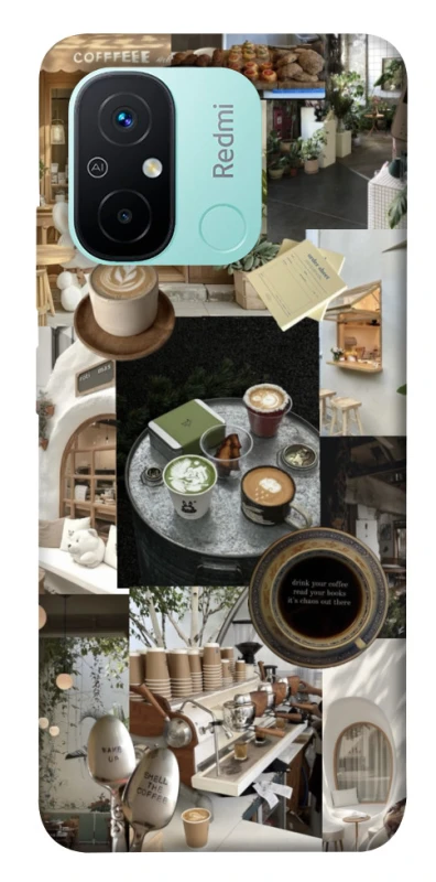 Чехол на Xiaomi Redmi 12C / Poco C55 Coffee collage ver.4 фото 1 из 1
