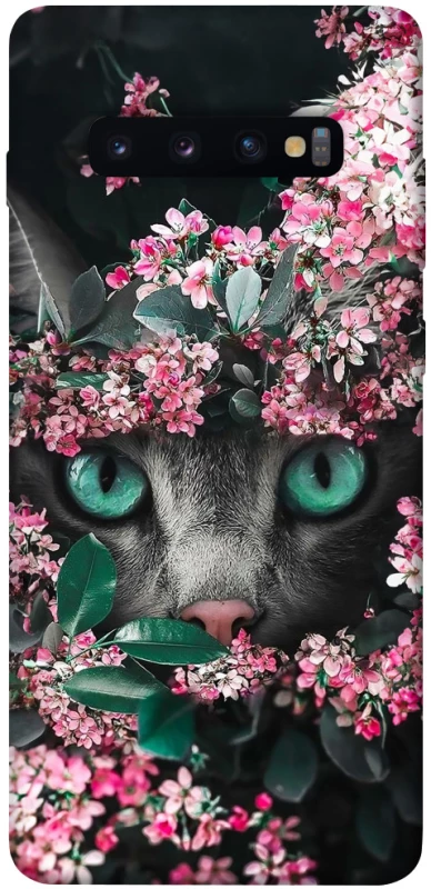 Чохол на Samsung Galaxy S10+ Кіт в квітах фото 1 з 1