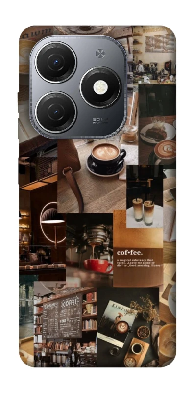 Чехол на TECNO Spark 20 Coffee collage ver.2 фото 1 из 1