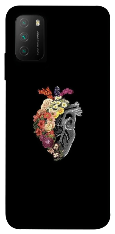 Чохол на Xiaomi Poco M3 Heart with flowers фото 1 з 1