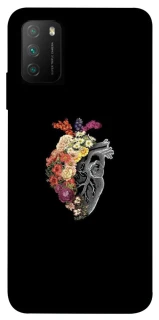 Чехол на Xiaomi Poco M3 Heart with flowers фото 1 из 1