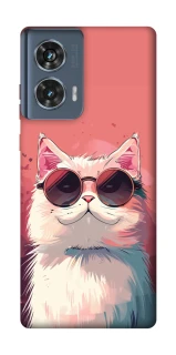 Чохол на Motorola Edge 50 Сat with glasses фото 1 з 1