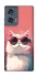 Чохол на Motorola Edge 50 Сat with glasses фото 1 з 1