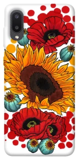 Чехол на Samsung Galaxy A02 Подсолнечники и маки фото 1 из 1