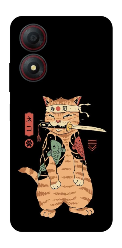 Чехол на ZTE Blade A34 4G Кот-самурай фото 1 из 1