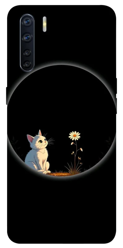 Чехол на Oppo A91 Cat and flower фото 1 из 1