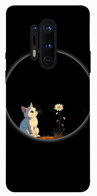 Чохол на OnePlus 8 Pro Cat and flower фото 1 з 1