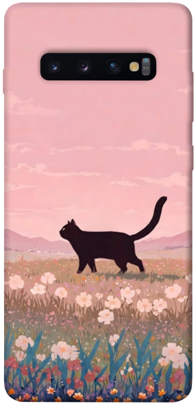 Чохол на Samsung Galaxy S10+ cat on a field фото 1 з 1