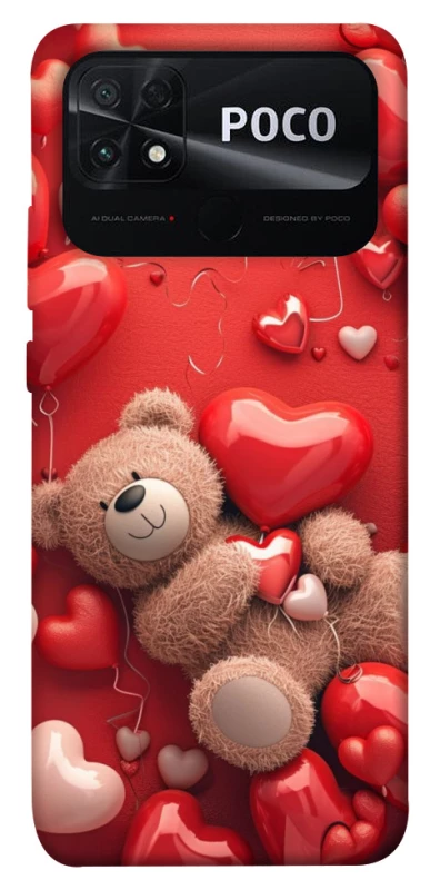 Чехол на Xiaomi Poco C40 bear in hearts фото 1 из 1