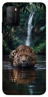 Чехол на Xiaomi Poco M3 Leopard in water фото 1 из 1