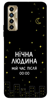 Чехол на TECNO Camon 17P Нічна людина фото 1 из 1