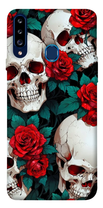 Чохол на Samsung Galaxy A20s skull and rose фото 1 з 1