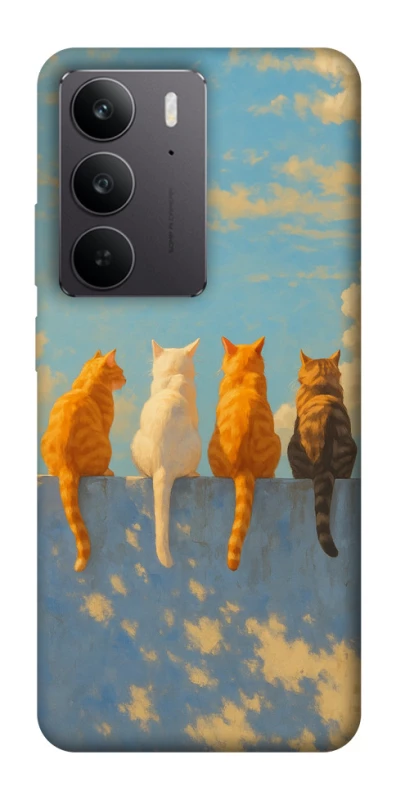 Чехол на Realme C75 cats on wall фото 1 из 1