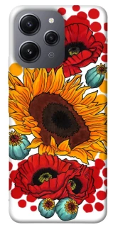 Чехол на Xiaomi Redmi 12 Подсолнечники и маки фото 1 из 1