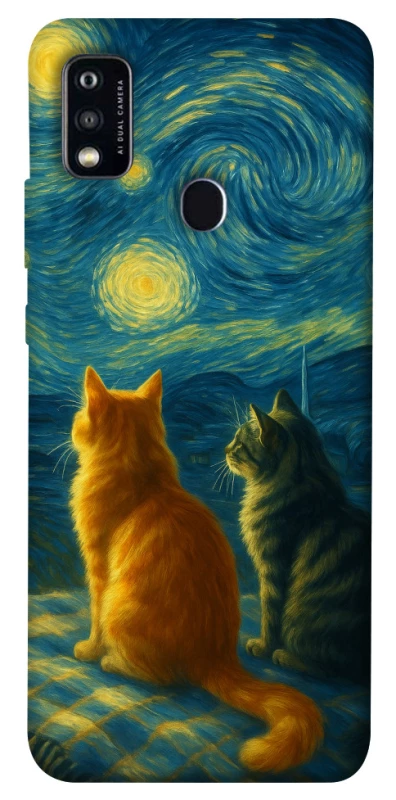 Чохол на ZTE Blade A51 Cats under the stars фото 1 з 1