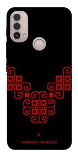 Чохол на Motorola Moto E40 Чорно-червона вишиванка фото 1 з 1