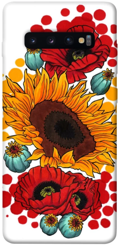 Чохол на Samsung Galaxy S10+ Соняшники та маки фото 1 з 1