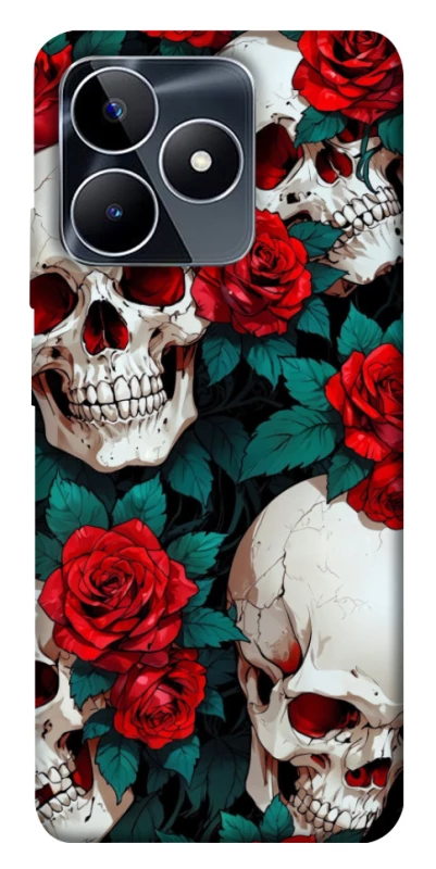 Чехол на Realme C53 skull and rose фото 1 из 1