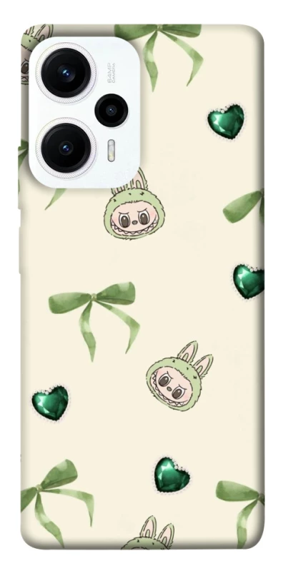 Чохол на Xiaomi Poco F5 / Note 12 Turbo Labubu Green Heart фото 1 з 1
