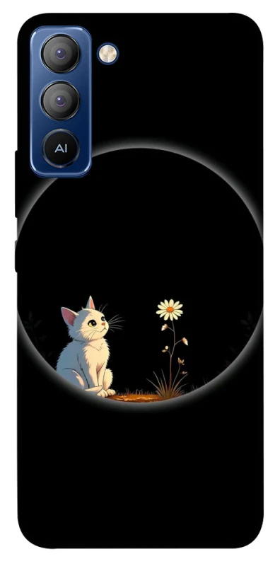 Чохол на TECNO Pop 5 LTE Cat and flower фото 1 з 1